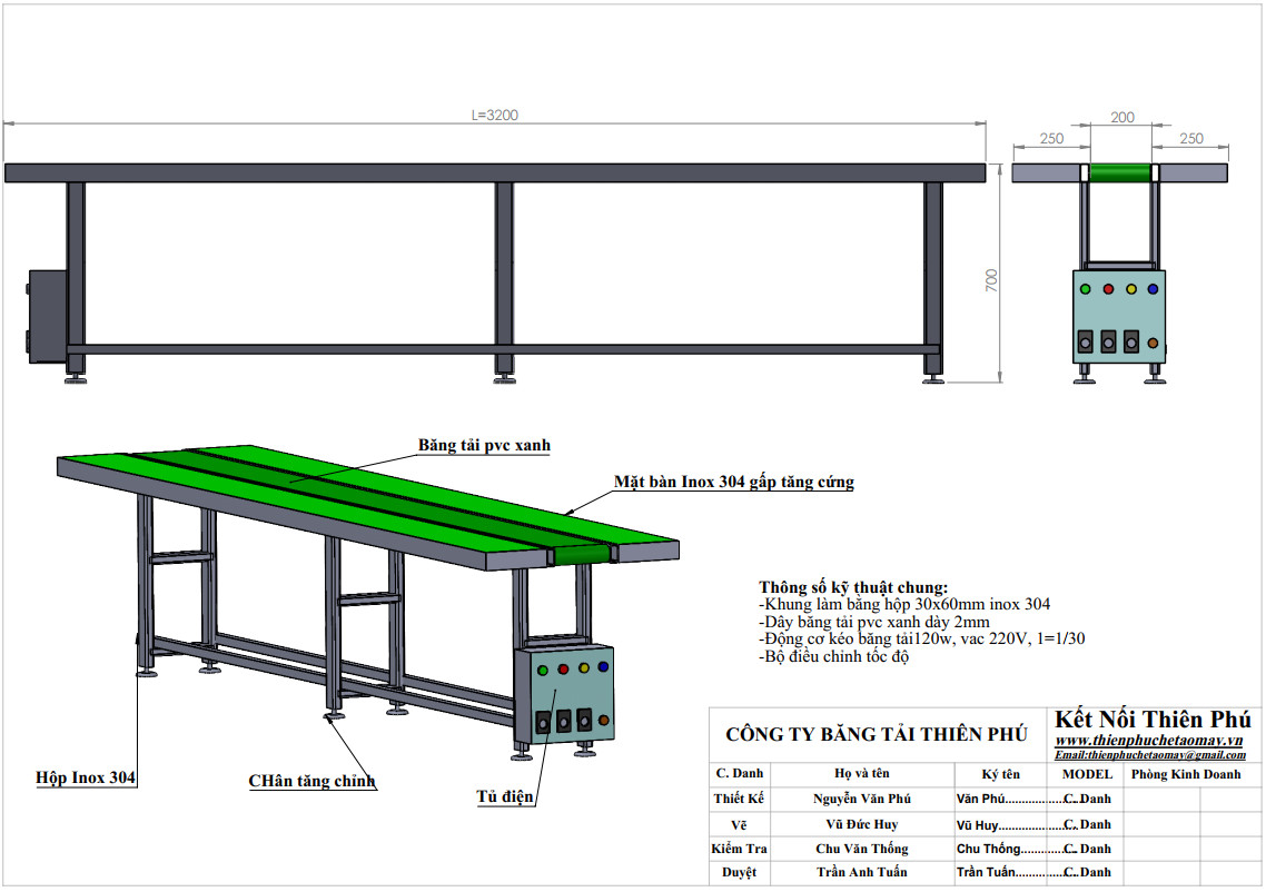 Mẫu băng tải thao tác