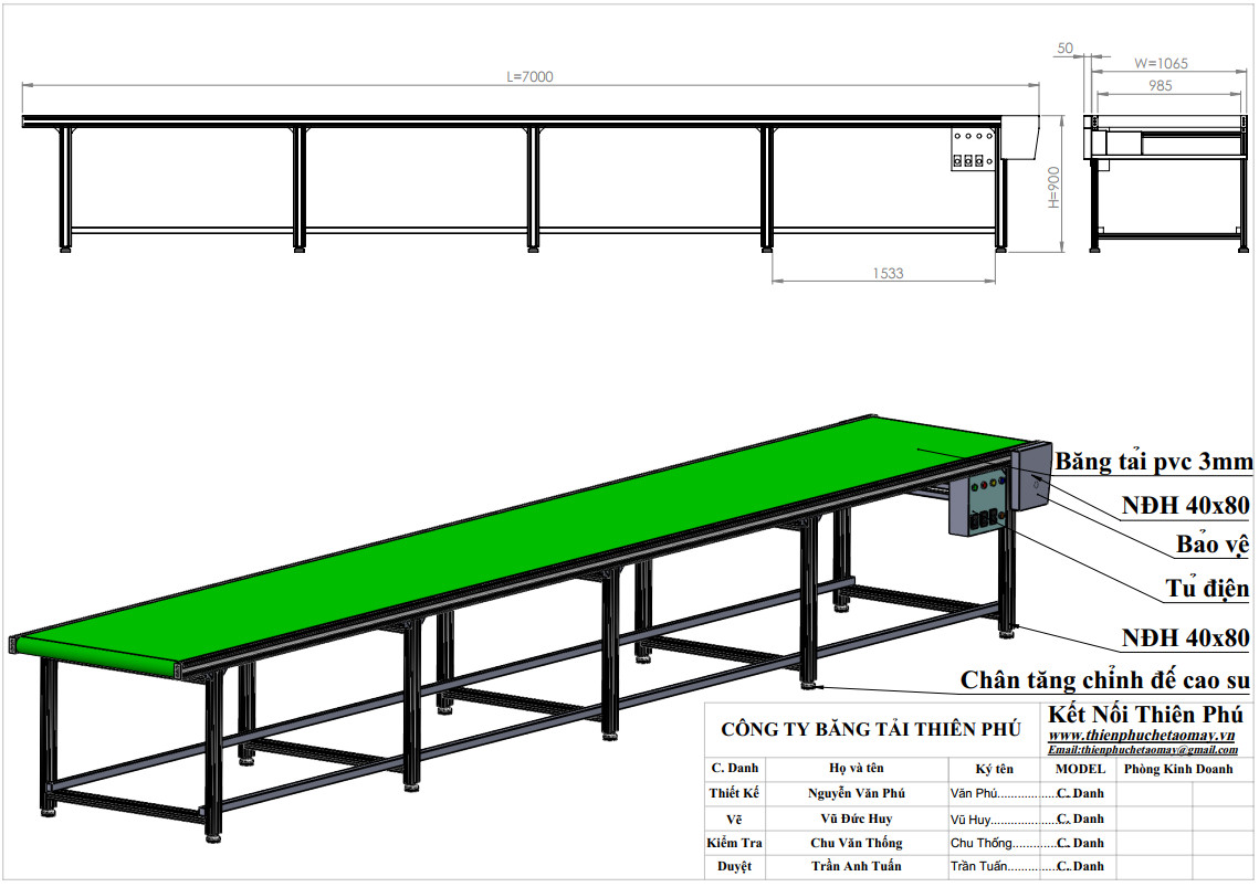 Mẫu băng tải thông dụng